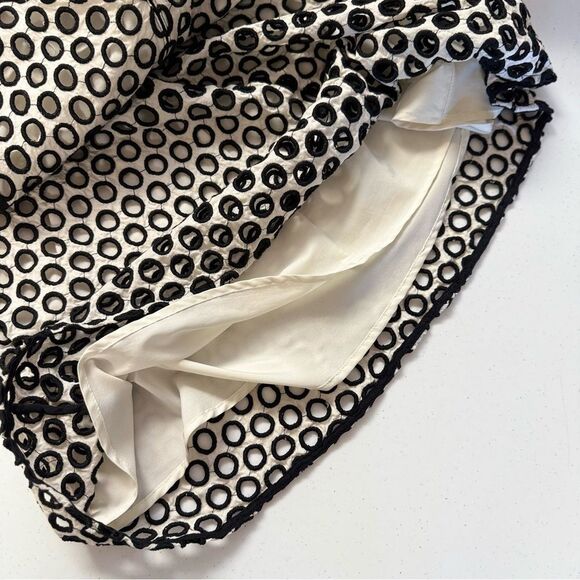 J.Crew Black & White Circle Embroidered Sleeveless Fit & Flare Dress – Size 4 - Picture 9 of 10